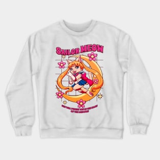 Magical meow kitty moon warrior Crewneck Sweatshirt